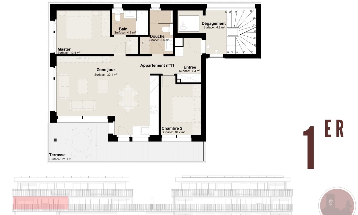 Appartement neuf de 3.5 pièces au premier étage image