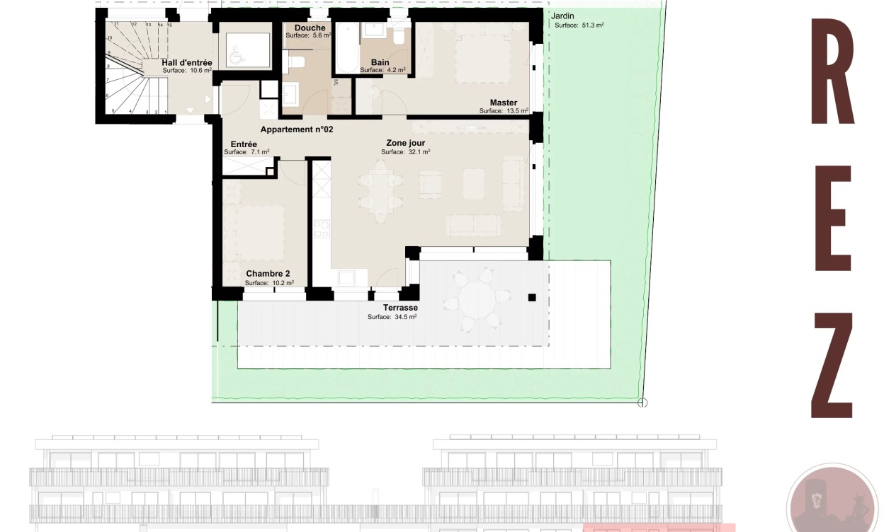 Appartement neuf de 3.5 pièces avec le plus grand jardin de la résidence image