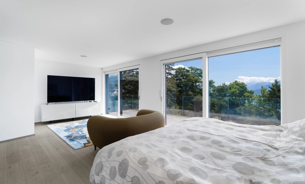 Villa contemporaine d'exception avec vue panoramique sur le lac Léman et les Alpes image
