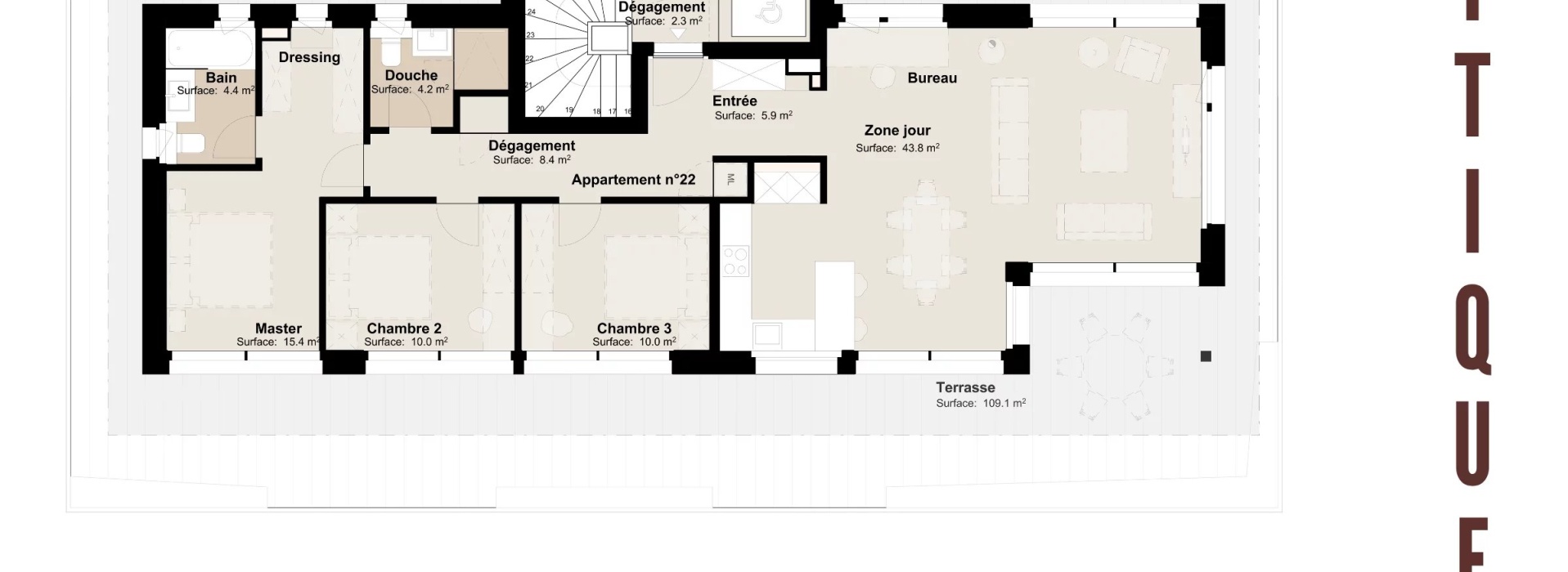 Attique neuf d'exception de 4.5 pièces avec terrasse de 109 m2 image